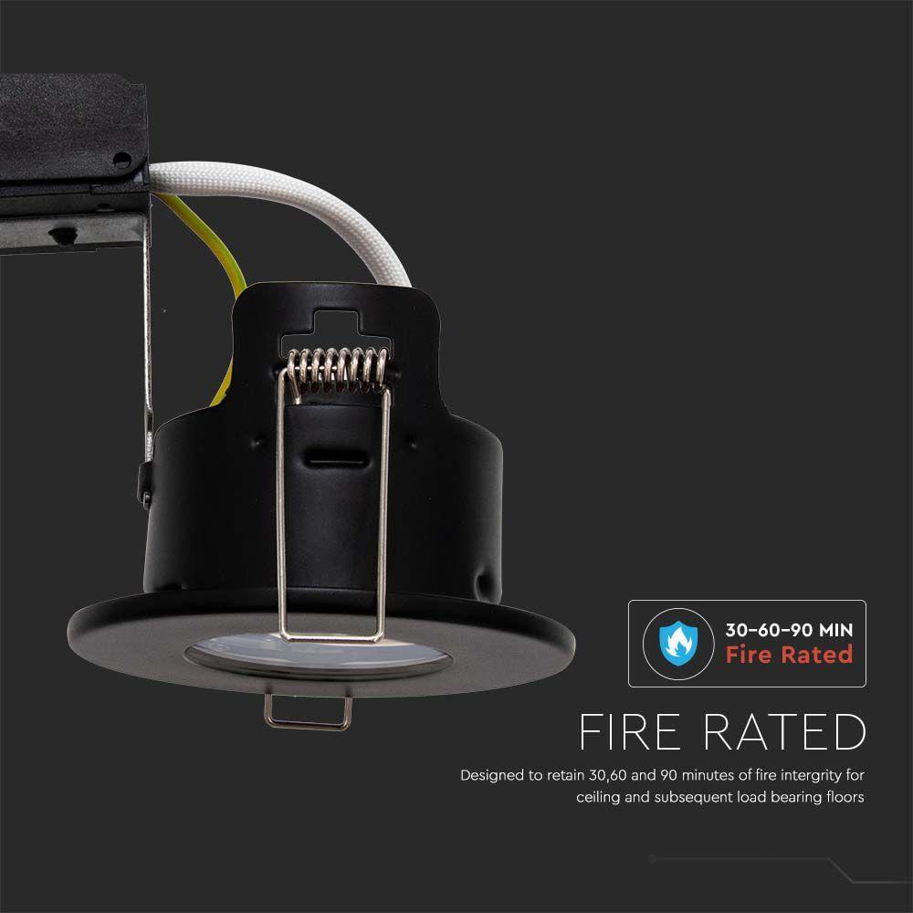 VT-702CL CANLESS FIRE RATED GU10  FITTING IP65 BLACK