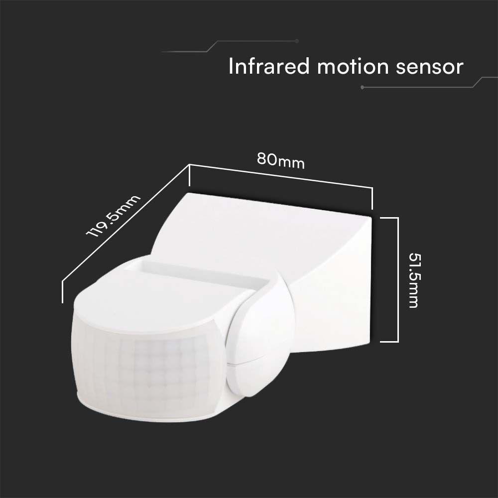 VT-80300 300W INFRARED MOTION SENSOR 180'D WHITE BODY IP65