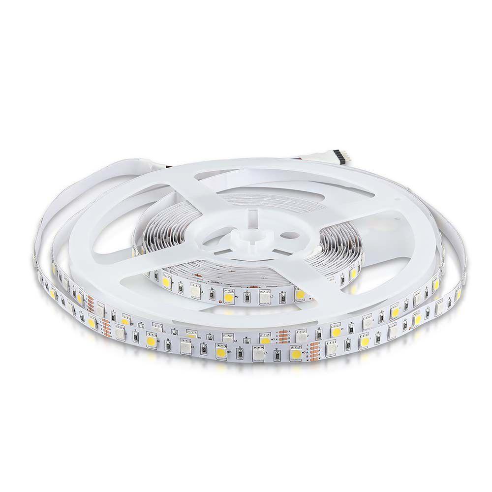 8W Taśma LED, Barwa: RGB+3000K, IP20, Rolka:5m, VTAC, SKU 212553