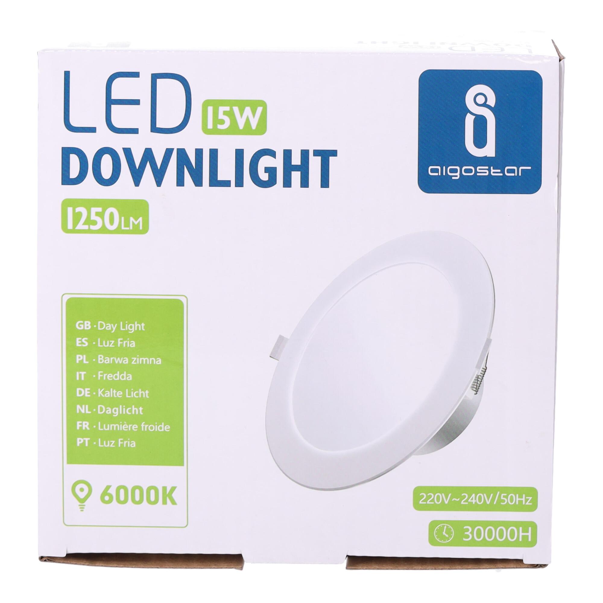 E6 LED  Flush-mounted Round Downlight 15W White Light