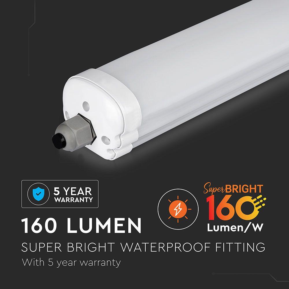 VT-1524 24W LED WATERPROOF FITTING (X-SERIES) 120CM 6400K(160LM/W)