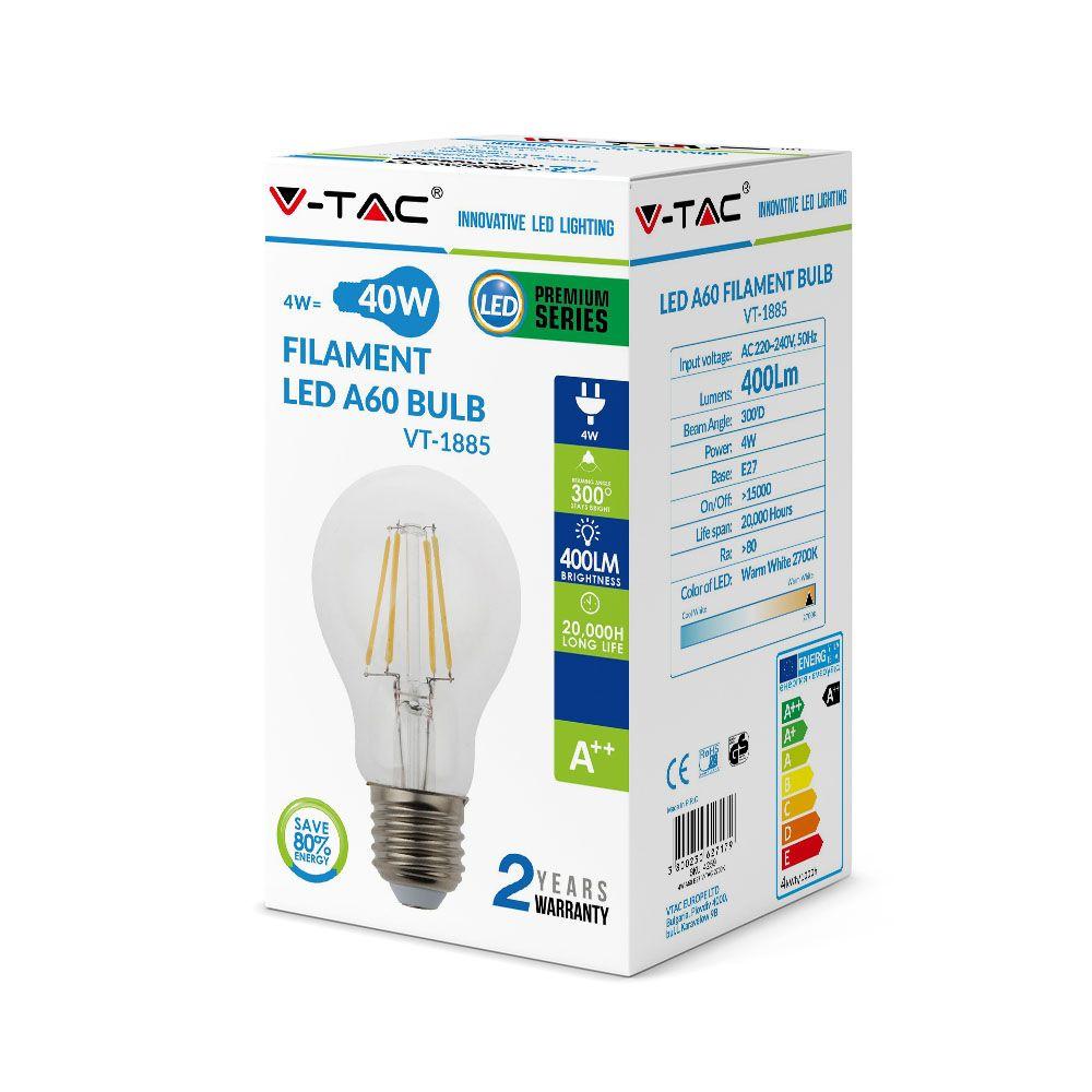 VT-1885 4W A60 BULB 4000K E27