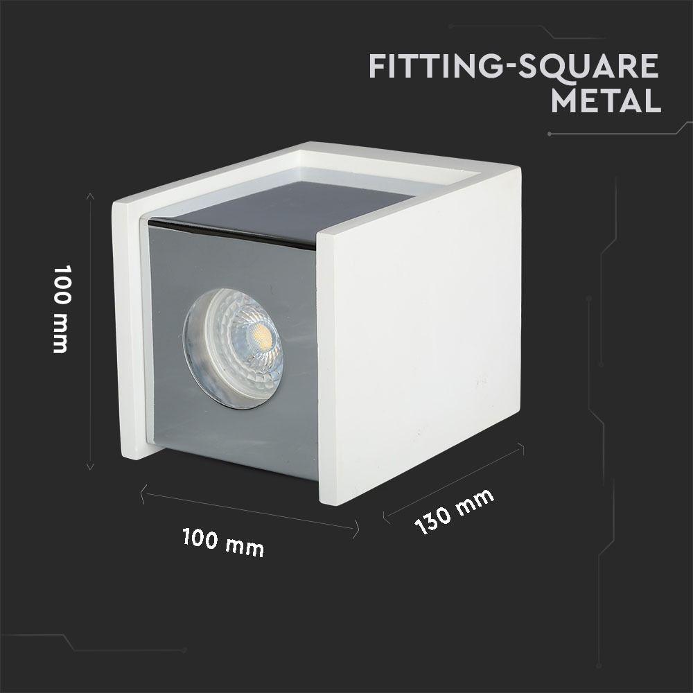 VT-860 GU10 SQUARE METAL - GYPSUM SURFACE WITH CHROME BOTTOM