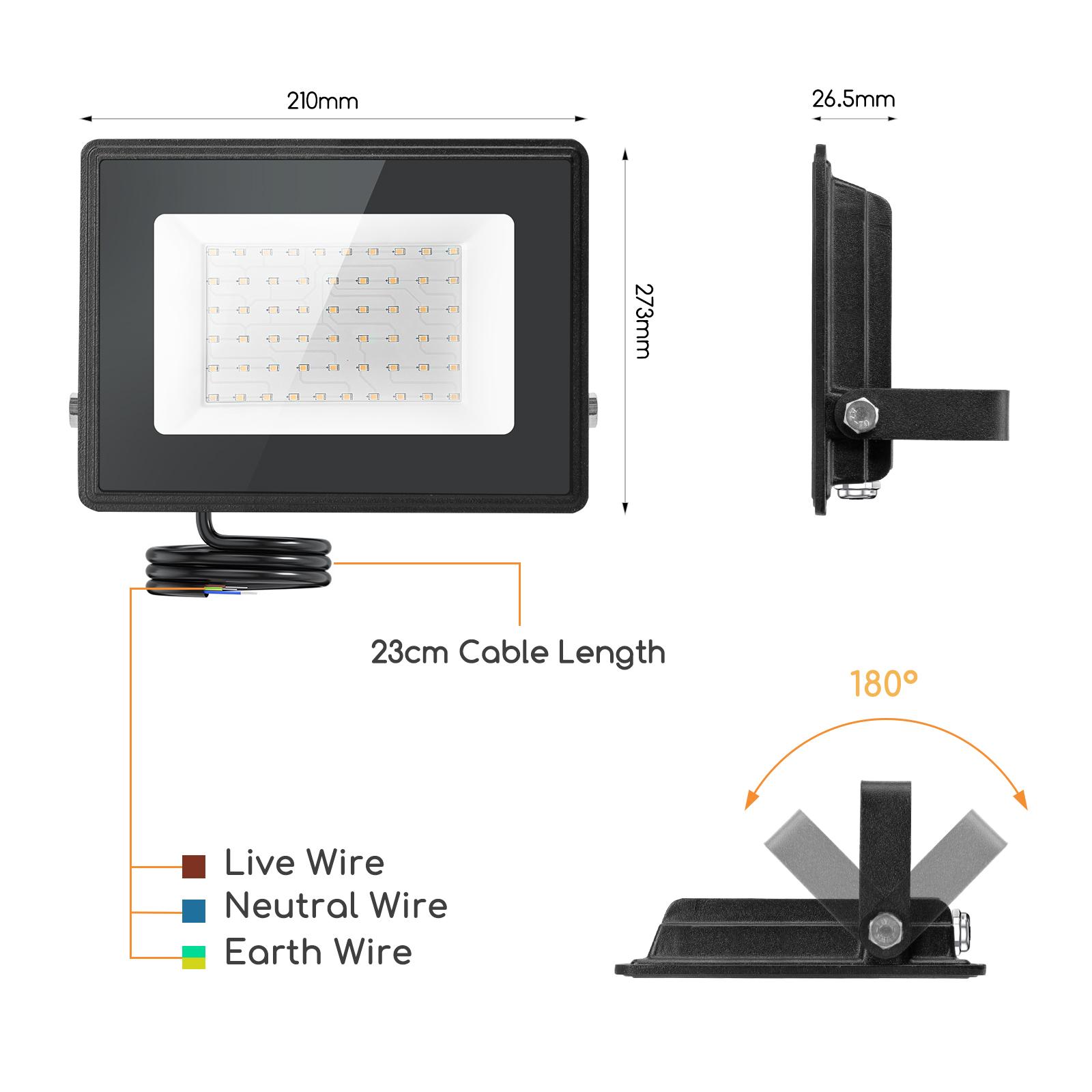 LED Ultracienki reflektor czarny 50W (Odlewanie ciśnieniowe)(50W,4000K,IP65)