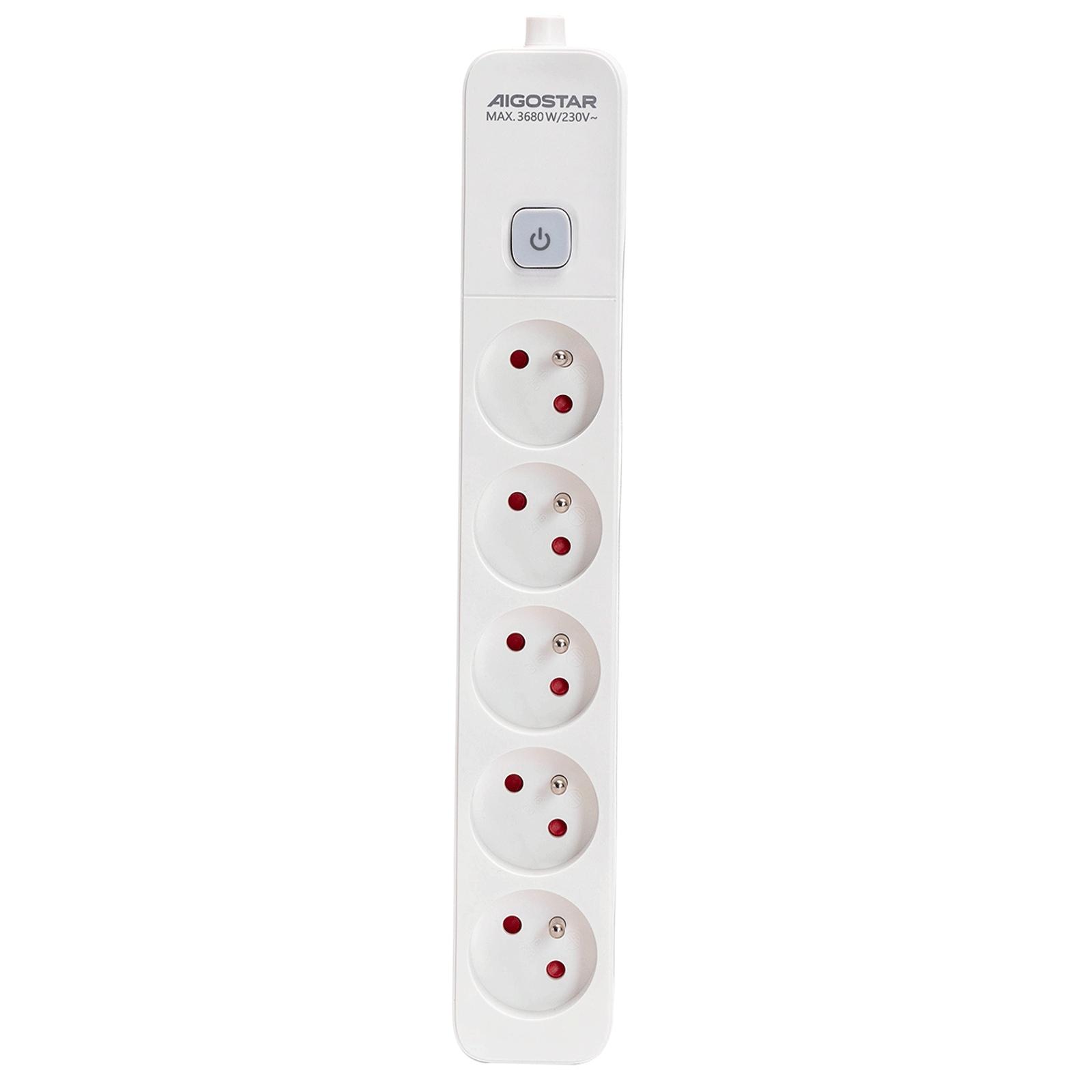 Power strips 5-way White and Gray