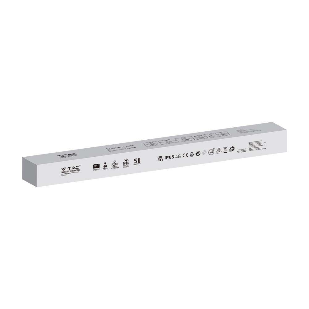 VT-120060 60W LED WP LAMP FITTING 120CM SAMSUNG CHIP 4000K 120LM/W