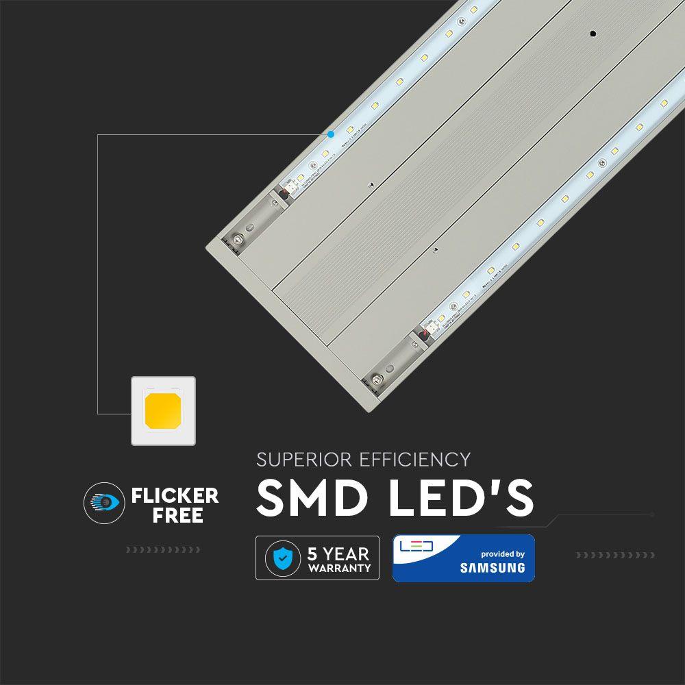 VT-7-62 60W LED LINEAR HANGING LIGHT(LINKABLE) SAMSUNG CHIP 4000K SILVER