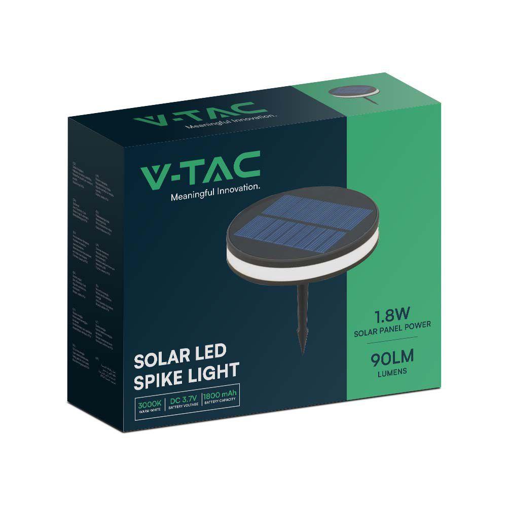 2W Lampa LED SMD solarna, Barwa: 3000K       , VTAC, SKU 23015