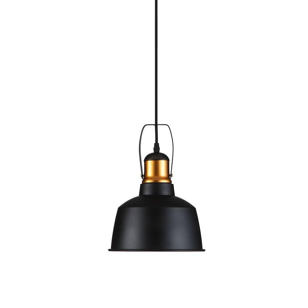 Lampa wisząca, Retro, Klosz: Aluminium, Czarny + Złoto, VTAC, SKU 3728