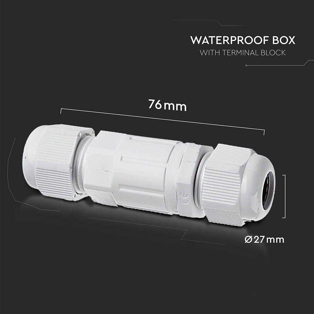 VT-792 WATERPROOF BOX WITH TERMINAL BLOCK-WHITE, IP68