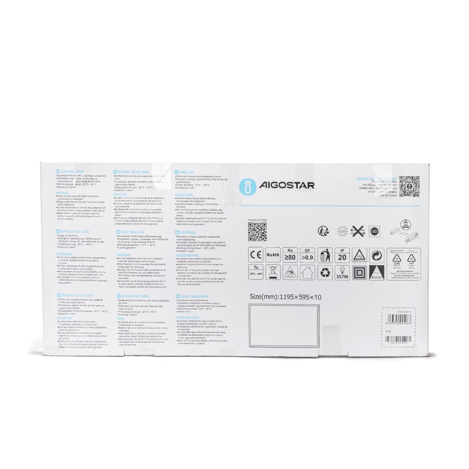 Panel oświetlenia bocznego LED 60W (60W,6500K,L1195*W595mm)