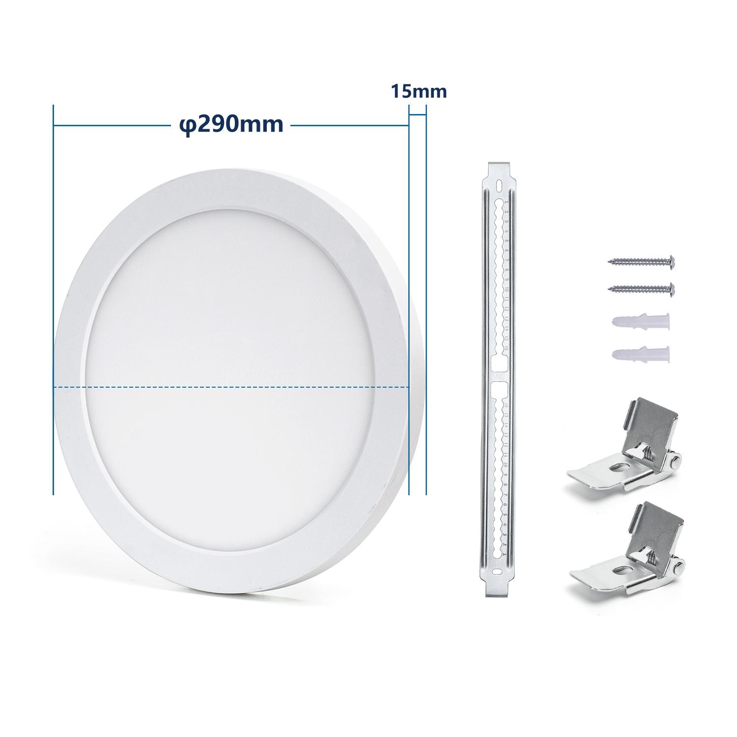 E6 LED Round Downlight 24W Adjustable Size and Color Temperature