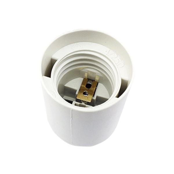 E27 Plastic Spring Terminal Lamp Holder White