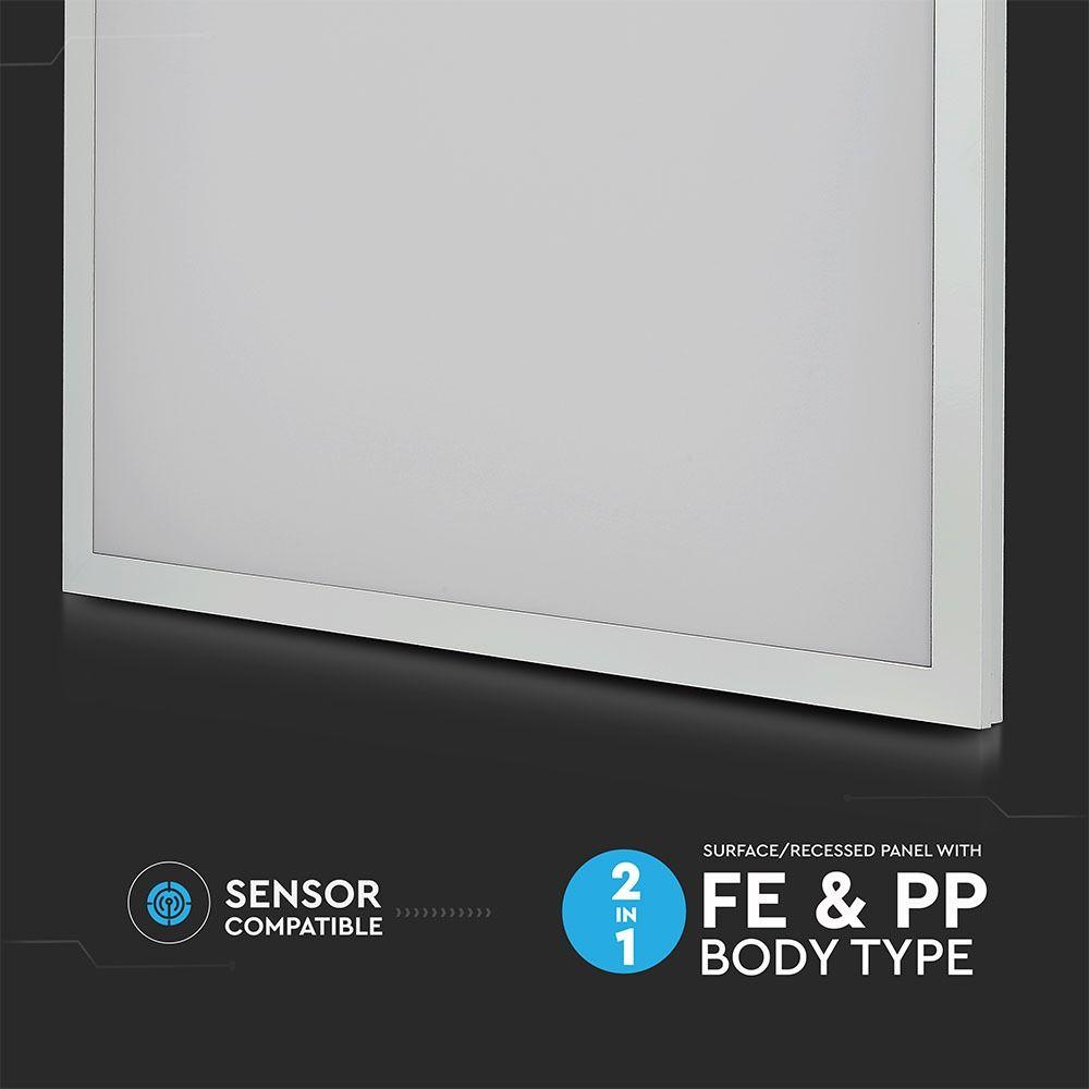 VT-6142 40W LED BACKLIT PANEL 600x600MM 2IN1(SURFACE/RECESSED) 6500K (100LM/W) 6PCS/PACK