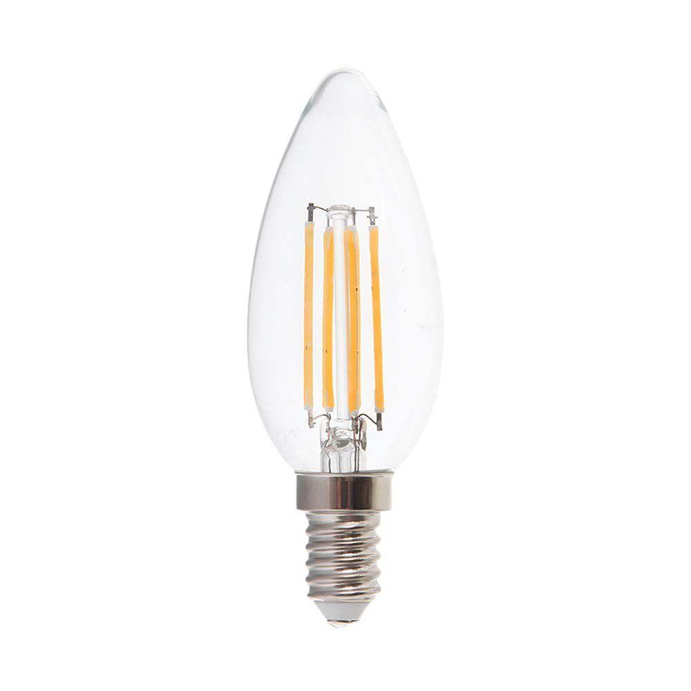 VT-2127 6W CANDLE FILAMENT BULB CLEAR COVER 3000K E14