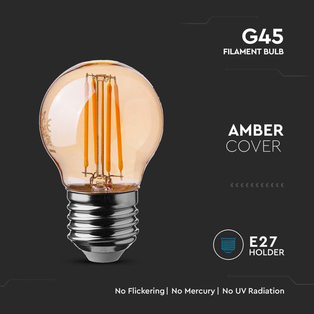 VT-1957 4W G45 FILAMENT BULB AMBER COVER 2200K E27