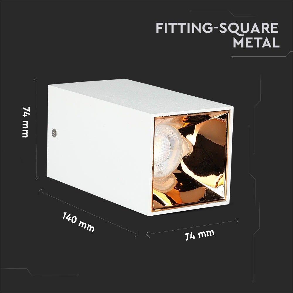 VT-882 GU10 FITTING SQUARE WHITE+ROSE GOLD