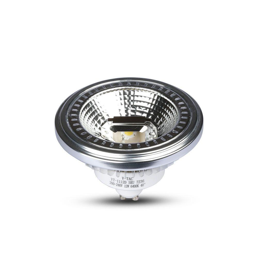 12W AR111 Żarówka LED, Barwa:6400K, Trzonek:GU10, VTAC, SKU 4225