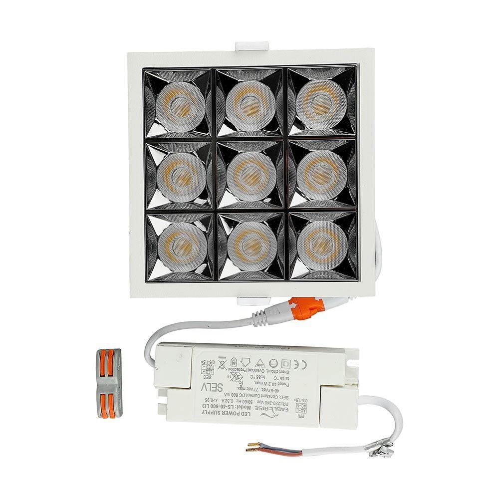 36W Oprawa wpuszczana reflektor LED, Chip SAMSUNG, Barwa:2700K, Kąt 38', VTAC, SKU 999