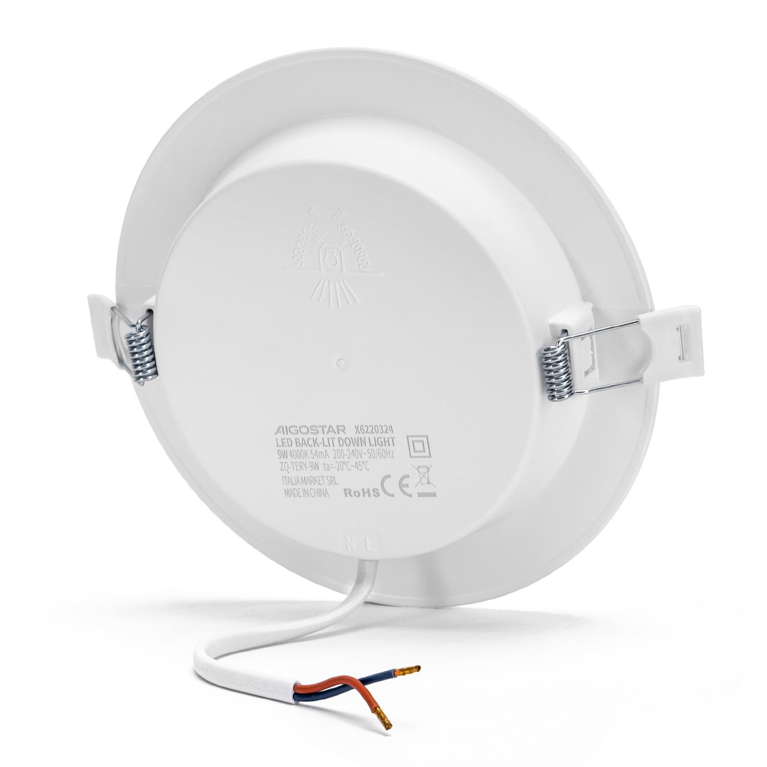 E6 LED  Flush-mounted Round Downlight 9W Natural Light