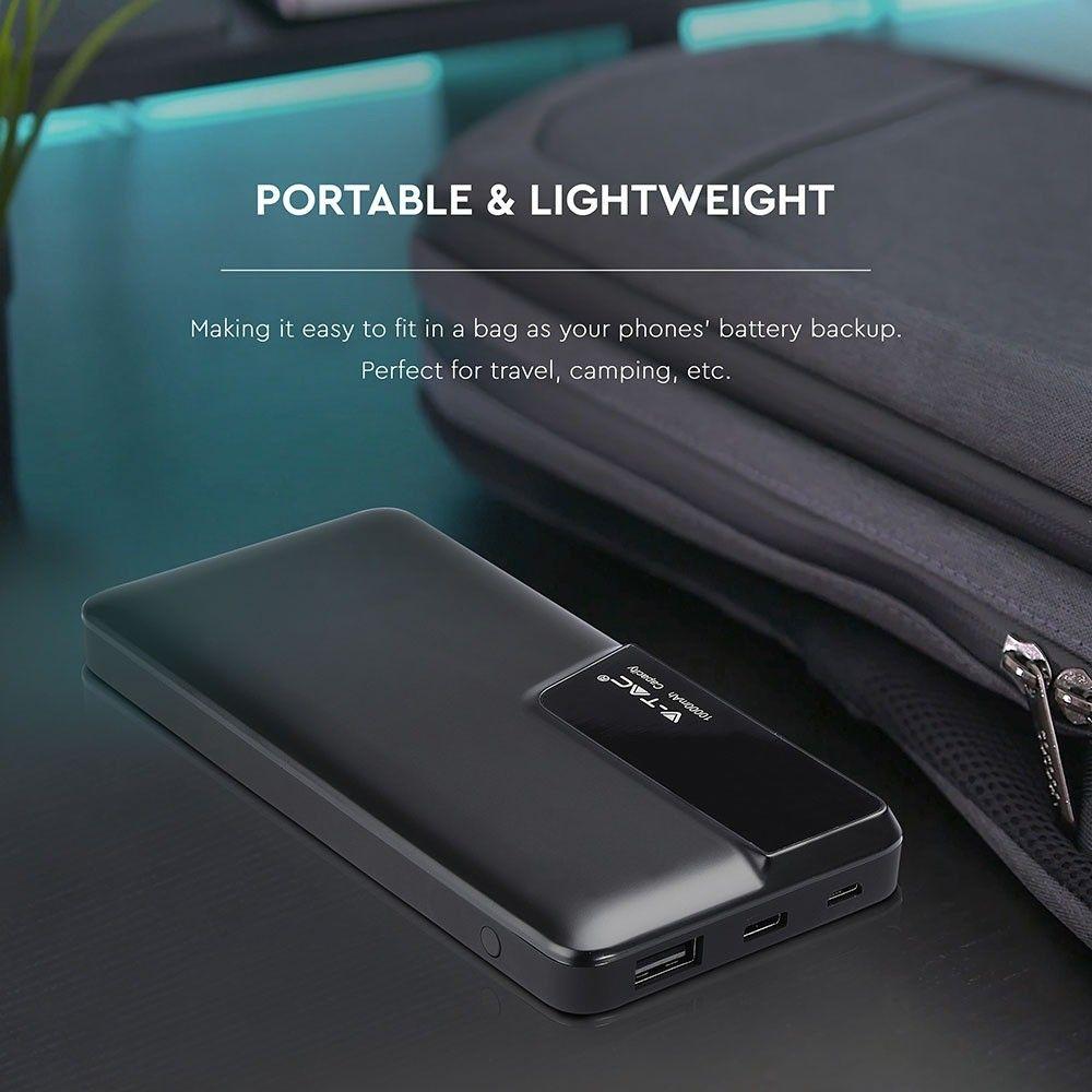 VT-3511 10000mah POWER BANK WITH DIGITAL DISPLAY & USB TYPE-C-BLACK