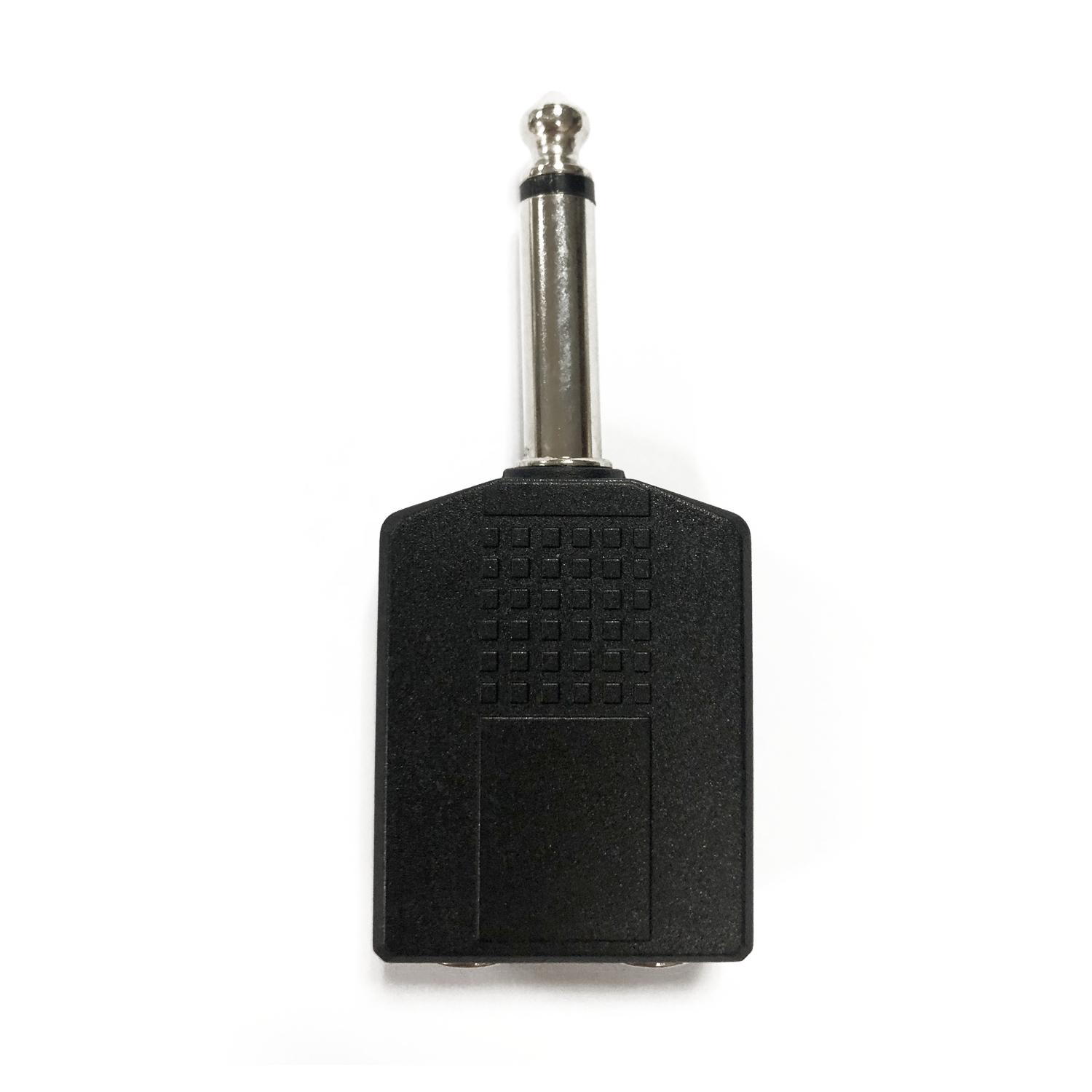 Audio/Video Connector 6.35 Male to 2*6.35 Female Black