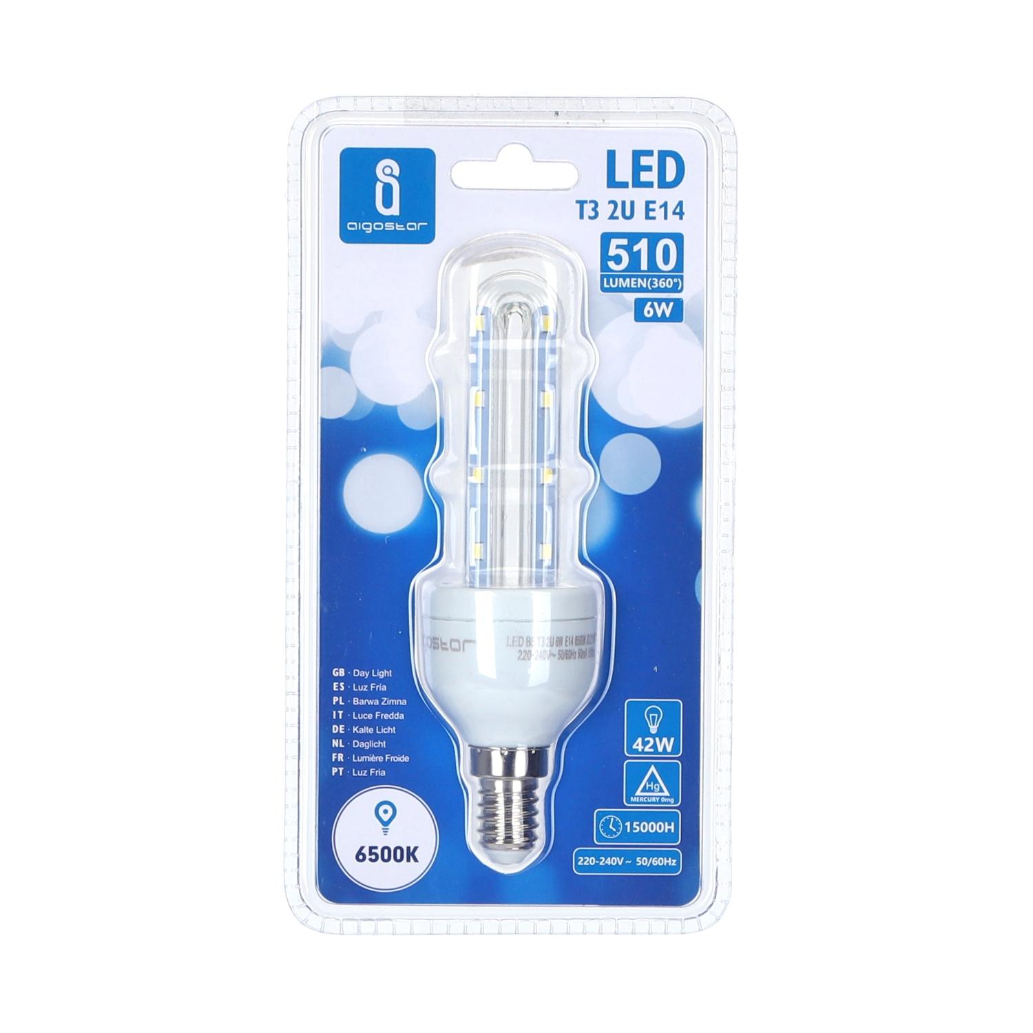 LED E14 6W U-tube