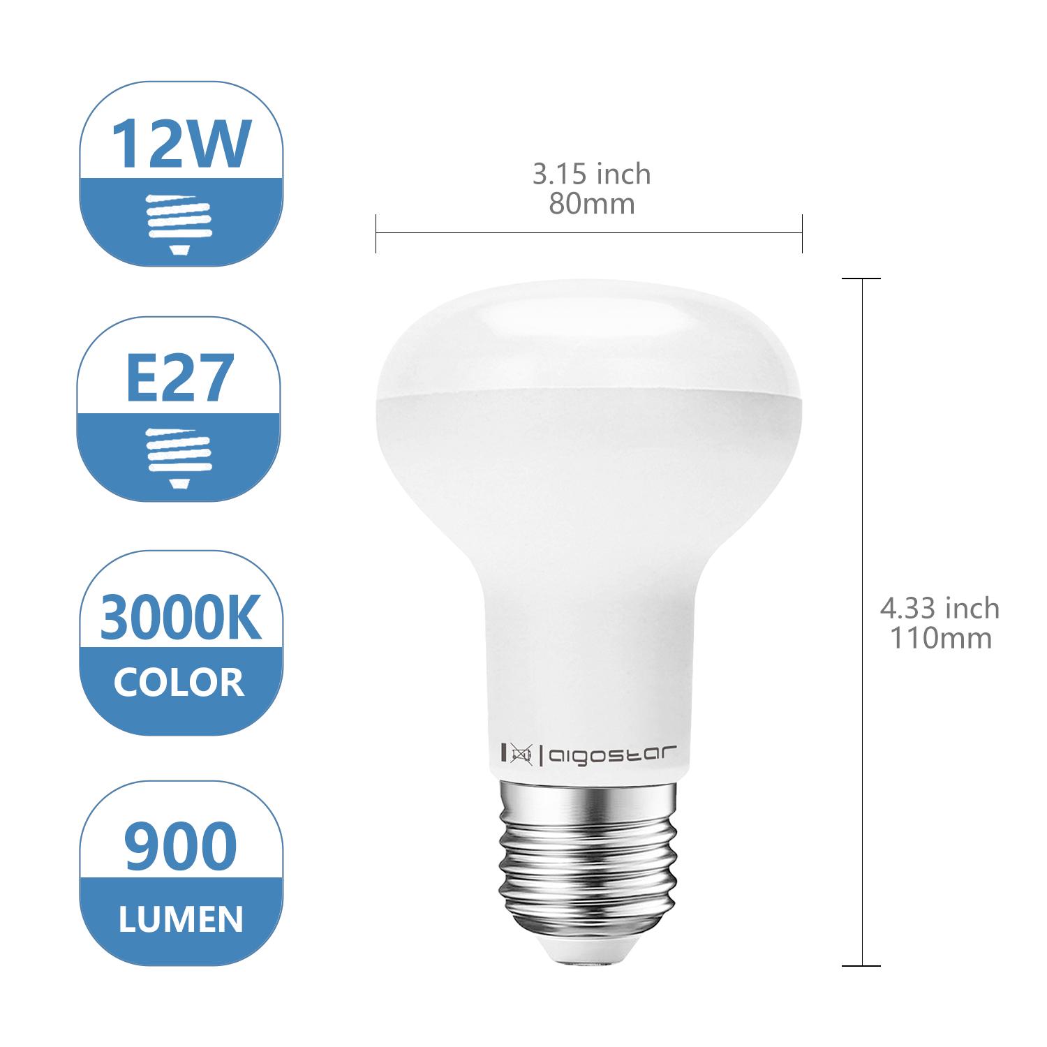 LED E27 12W R80