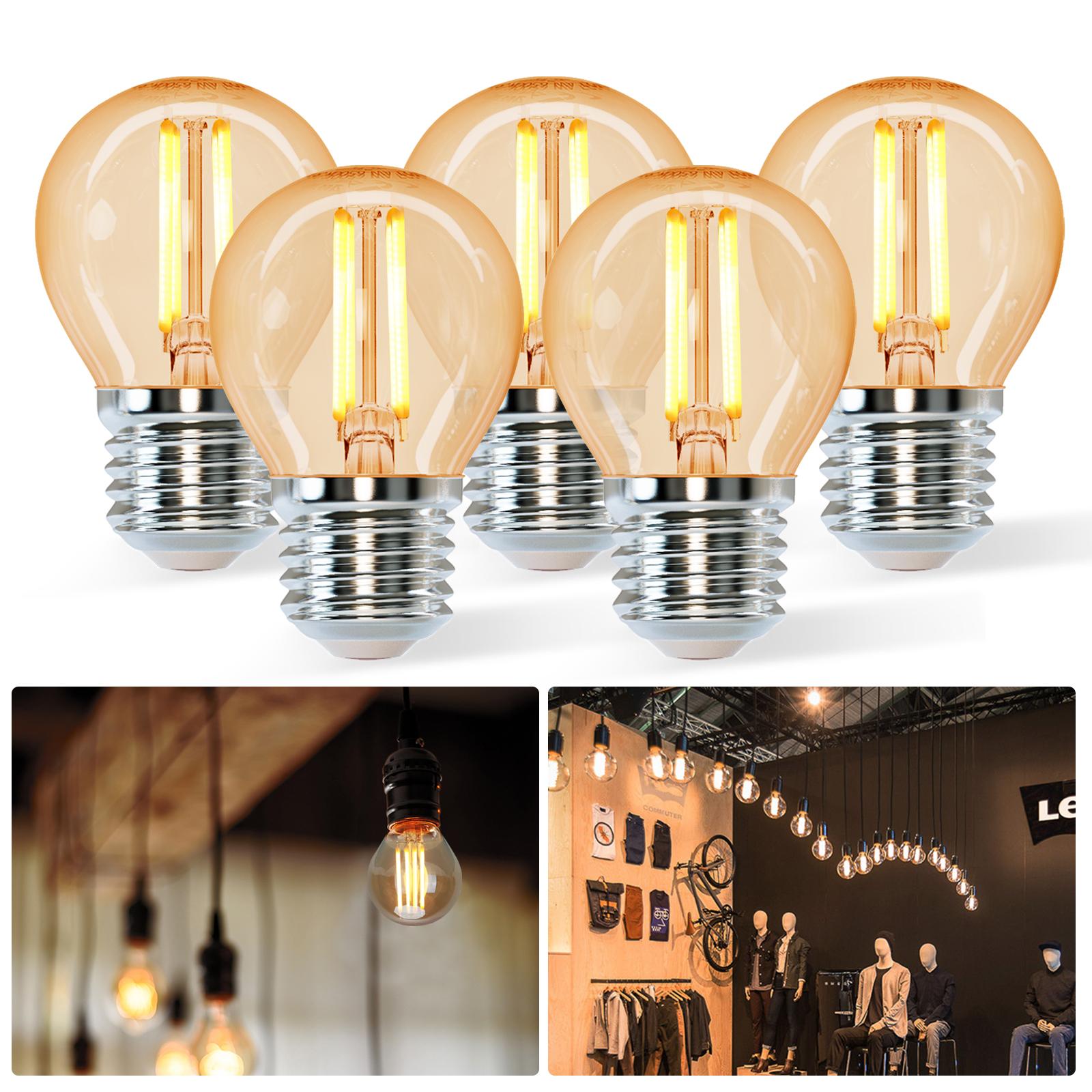 LED Filament Bulb (Amber) G45 E27 4W