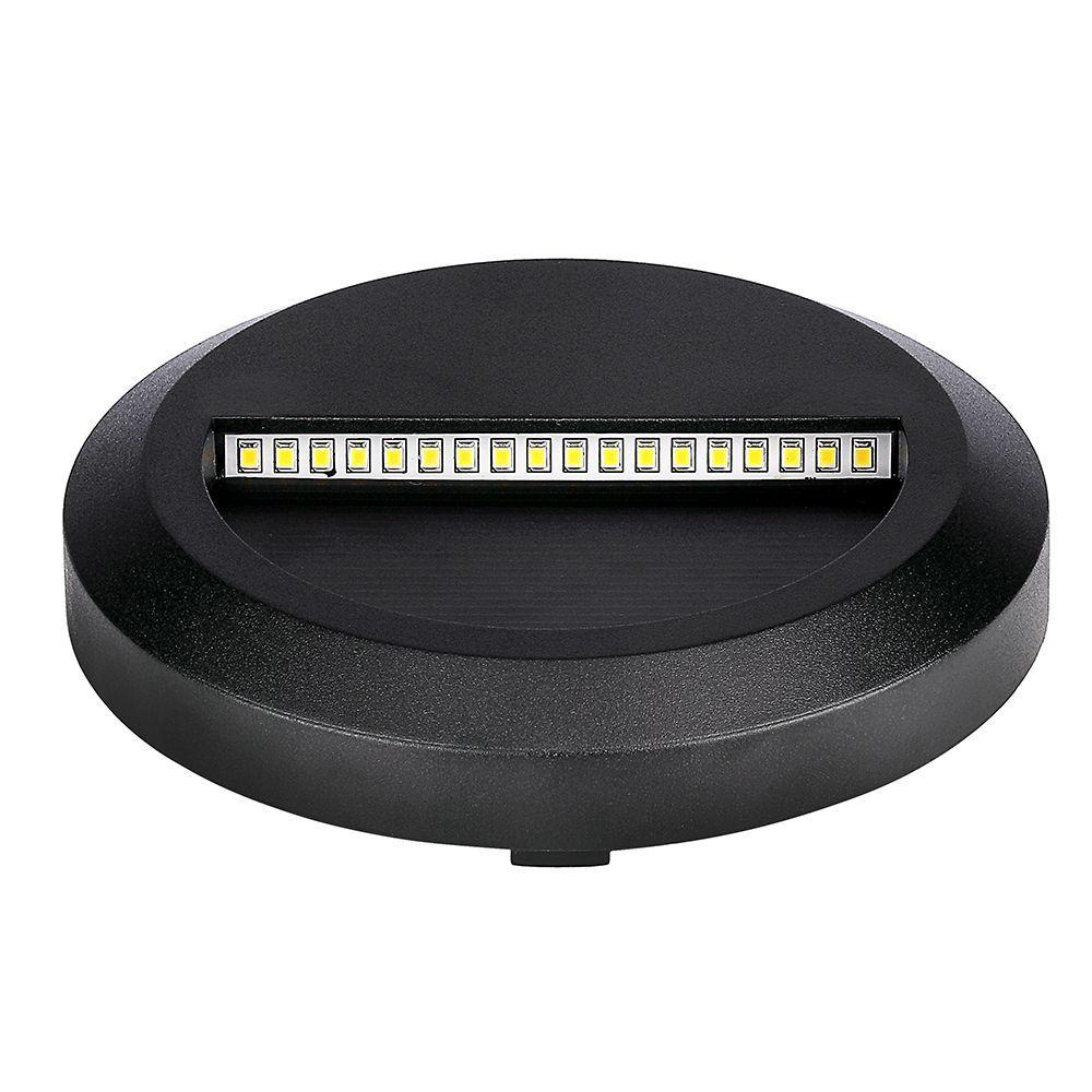 VT-1142 2W LED STEP LIGHT 4000K BLACK BODY ROUND