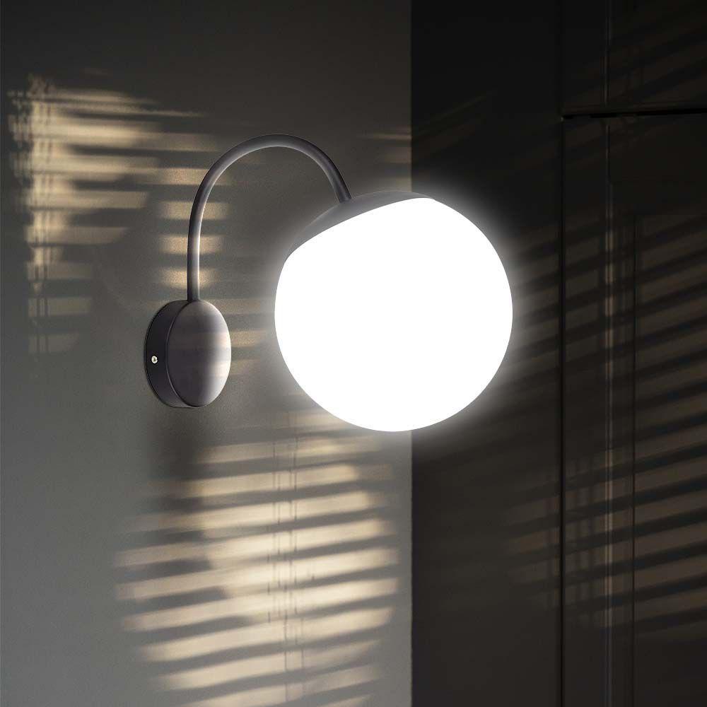 VT-1223 WALL LAMP(1*E27)-MATT BLACK-OPAL PLASTIC BALL