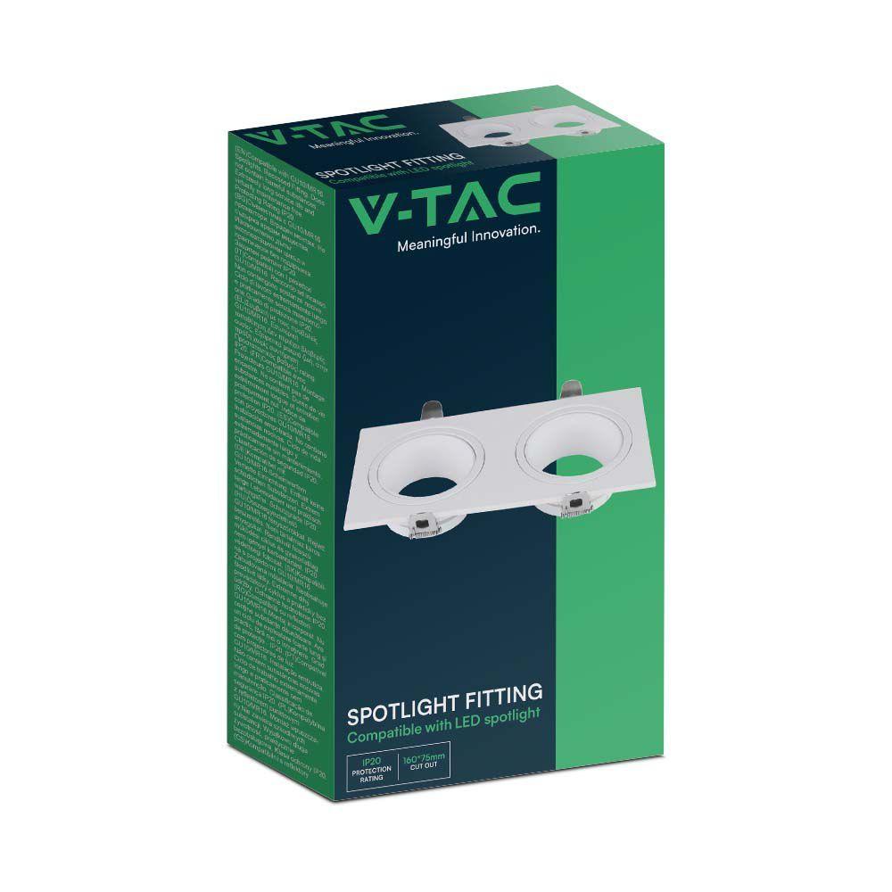 VT-439 2 HEAD SPOTLIGTH FITTINGS IRON+PC WHITE+WHITE