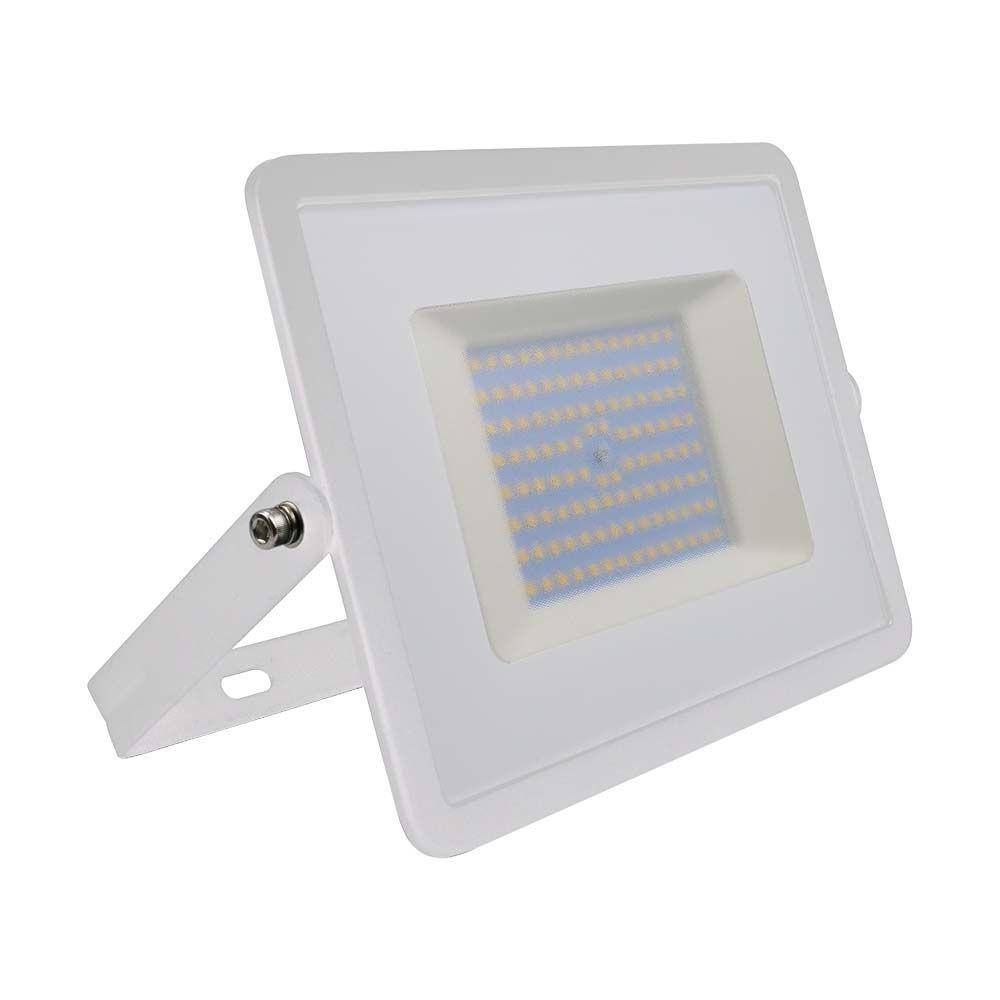 100W Naświetlacz LED SMD, Barwa:3000K, Obudowa: Biała, VTAC, SKU 215967