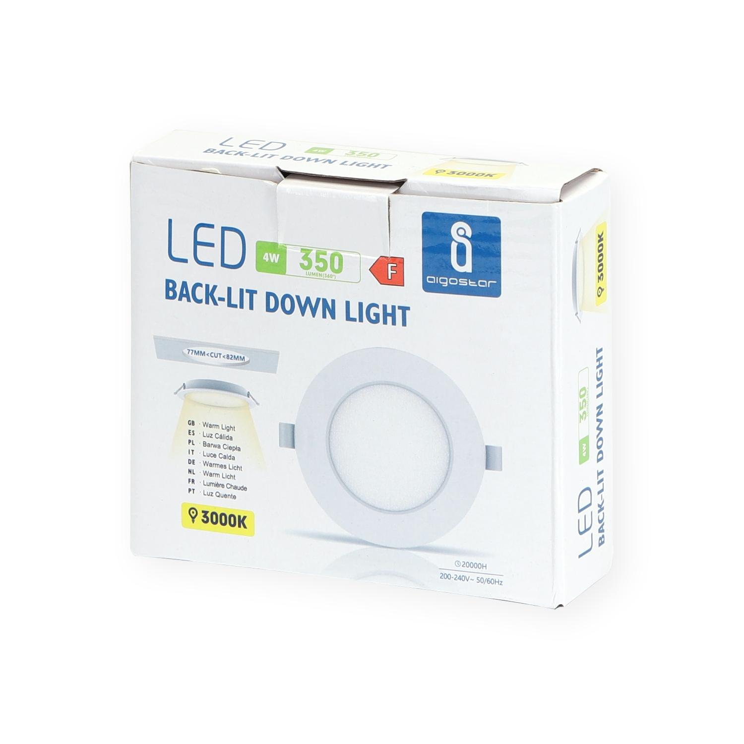 E6 LED  Flush-mounted Round Downlight 4W Yellow Light