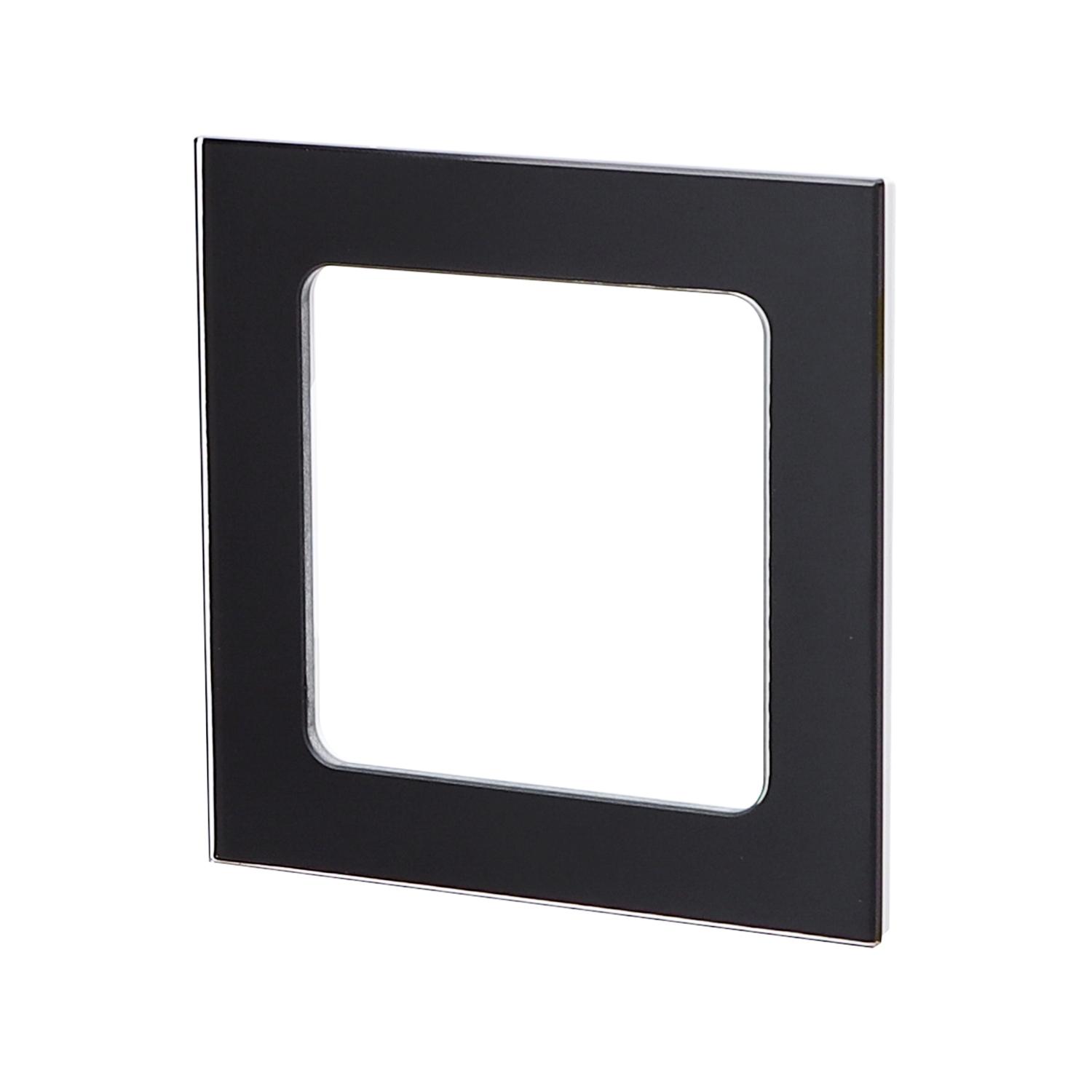 German-French One Gang Glass Wall Plate Black