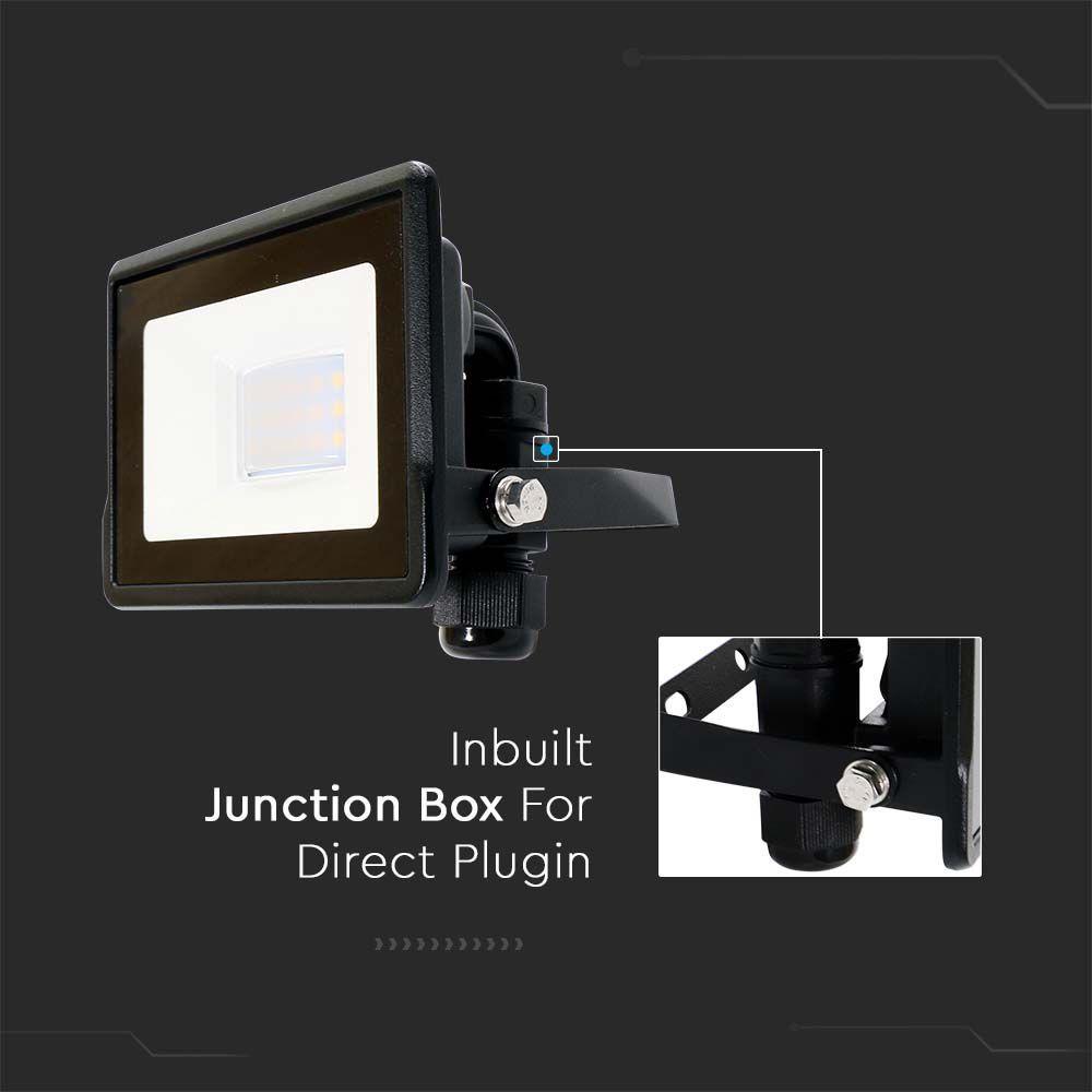 VT-118 10W LED FLOODLIGHT SAMSUNG CHIP DIRECT CONNECTION 6500K BLACK BODY