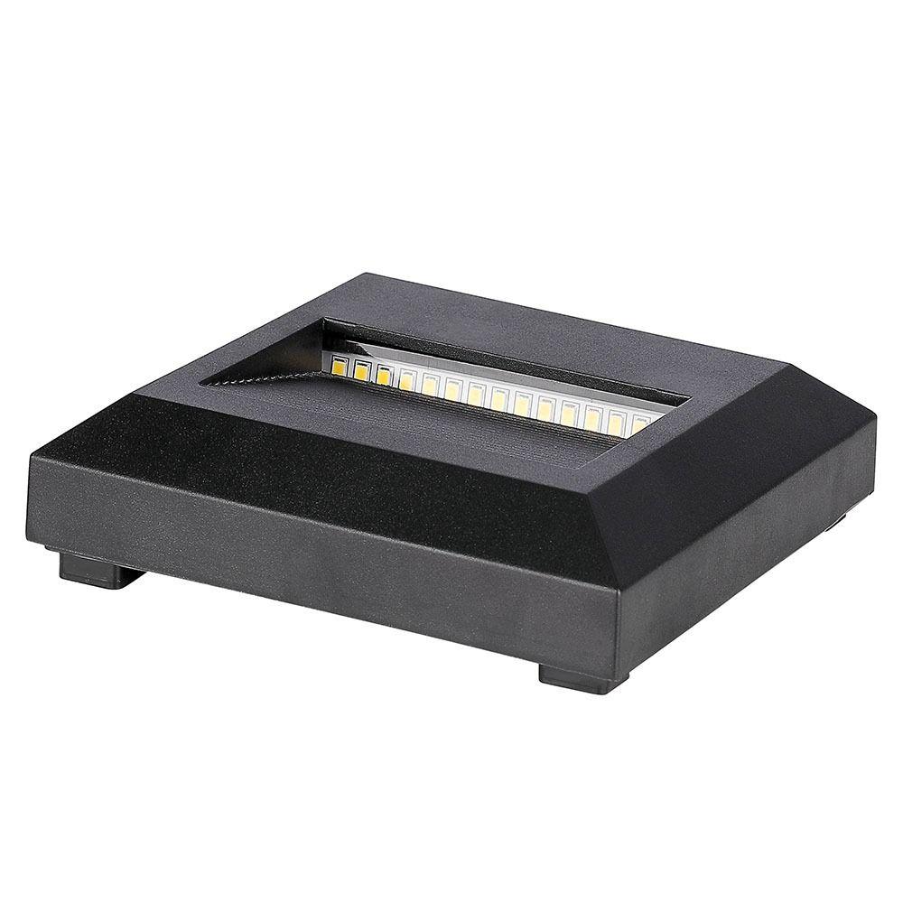 VT-1152 2W LED STEP LIGHT 3000K BLACK BODY SQUARE