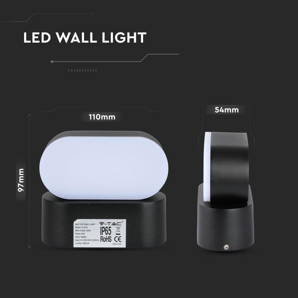 VT-816 6W ROTATABLE LED WALL LIGHT(1 HEAD) 3000K -BLACK BODY