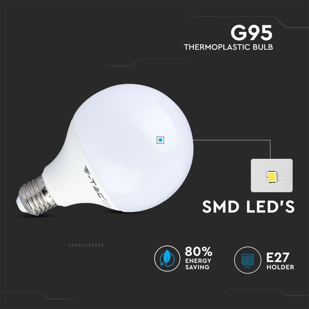 VT-1893 10W G95 THERMAL PLASTIC LED BULB 4000K E27