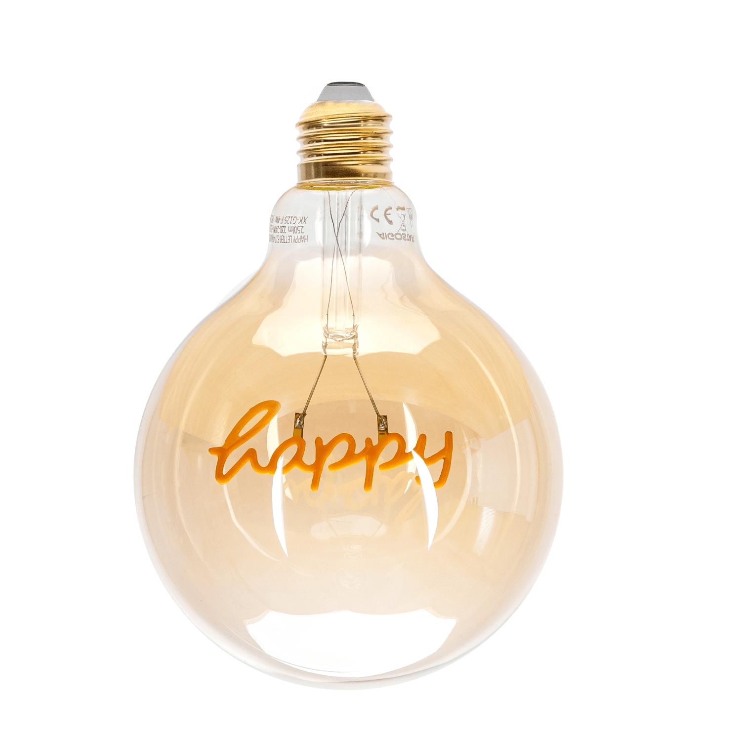 LED Filament Bulb (Happy) E27 4W