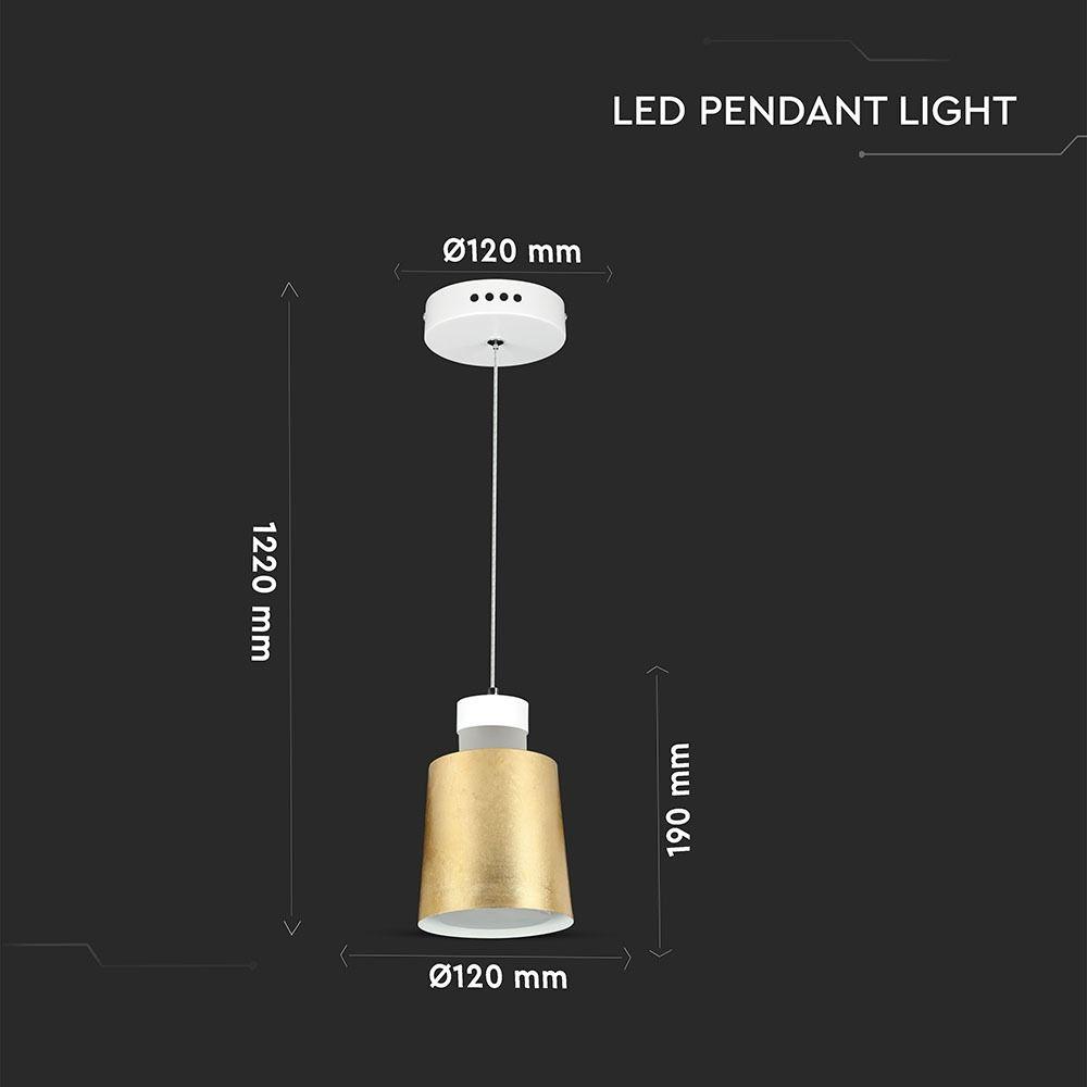 VT-7333 7W LED PENDANT LIGHT(ACRYLIC)-GOLD LAMPSHADE 4000K