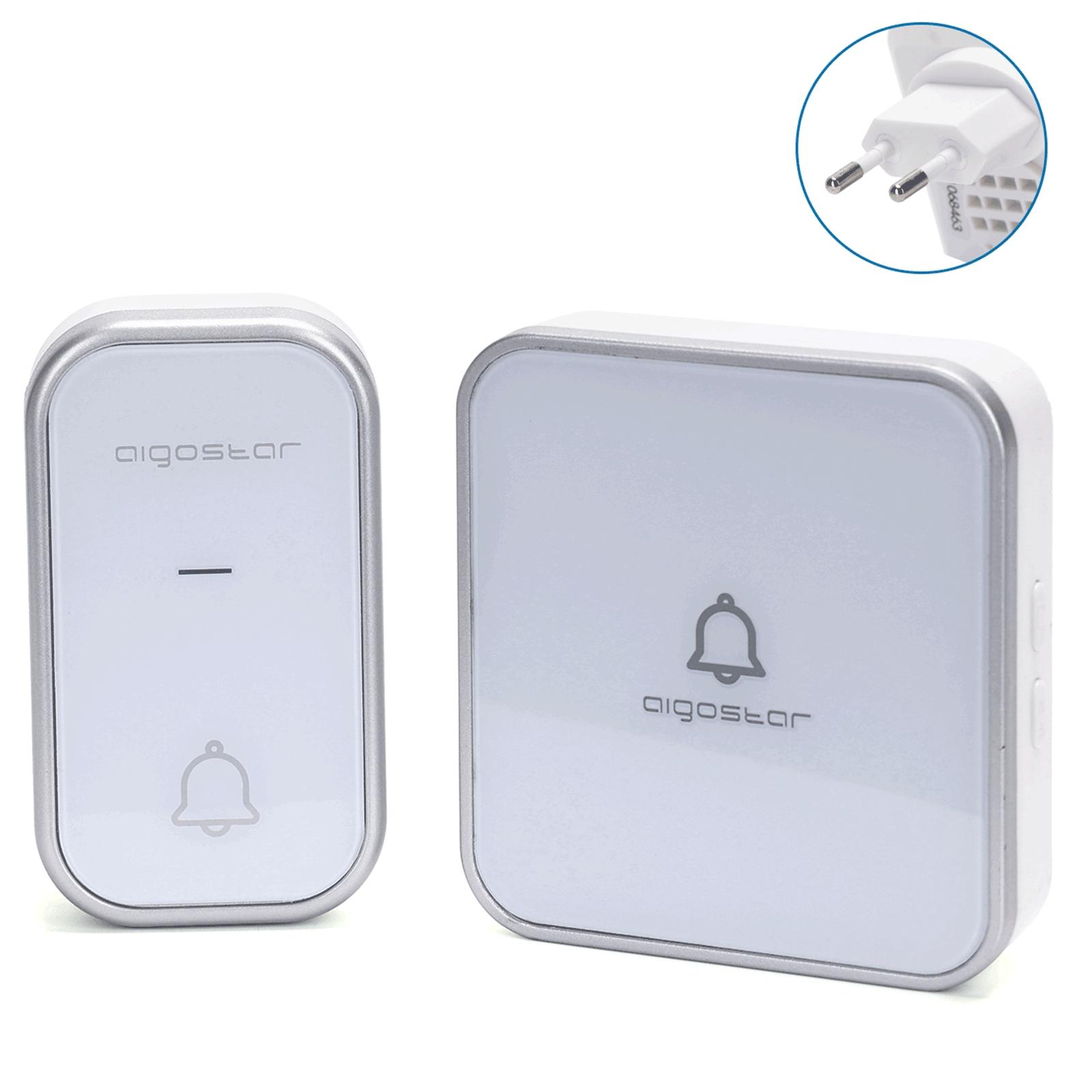 Self-power AC Wireless Doorbell White & Silvery