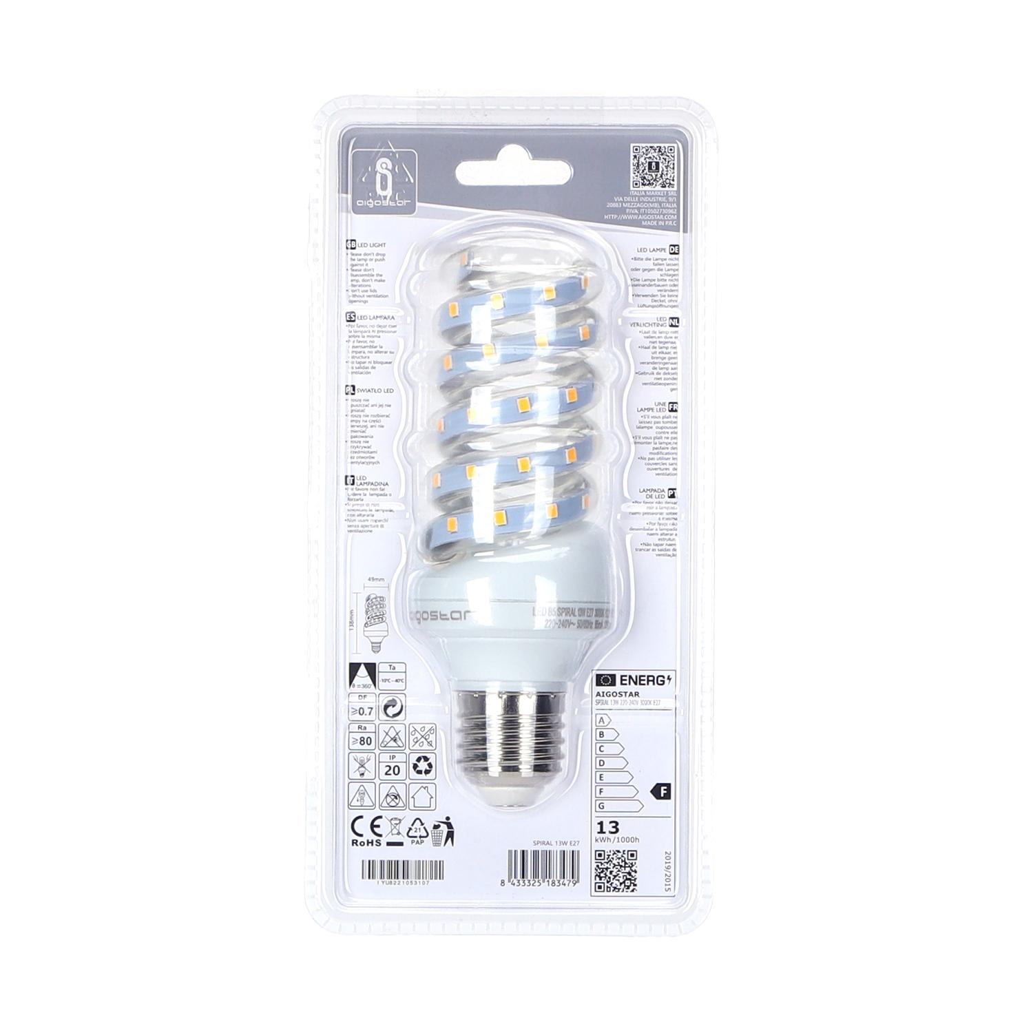 LED E27 13W Spiral tube