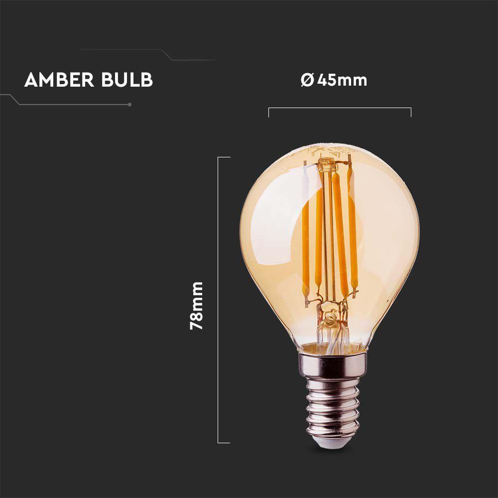 VT-1953 4W P45 FILAMENT BULB AMBER COVER 2200K E14