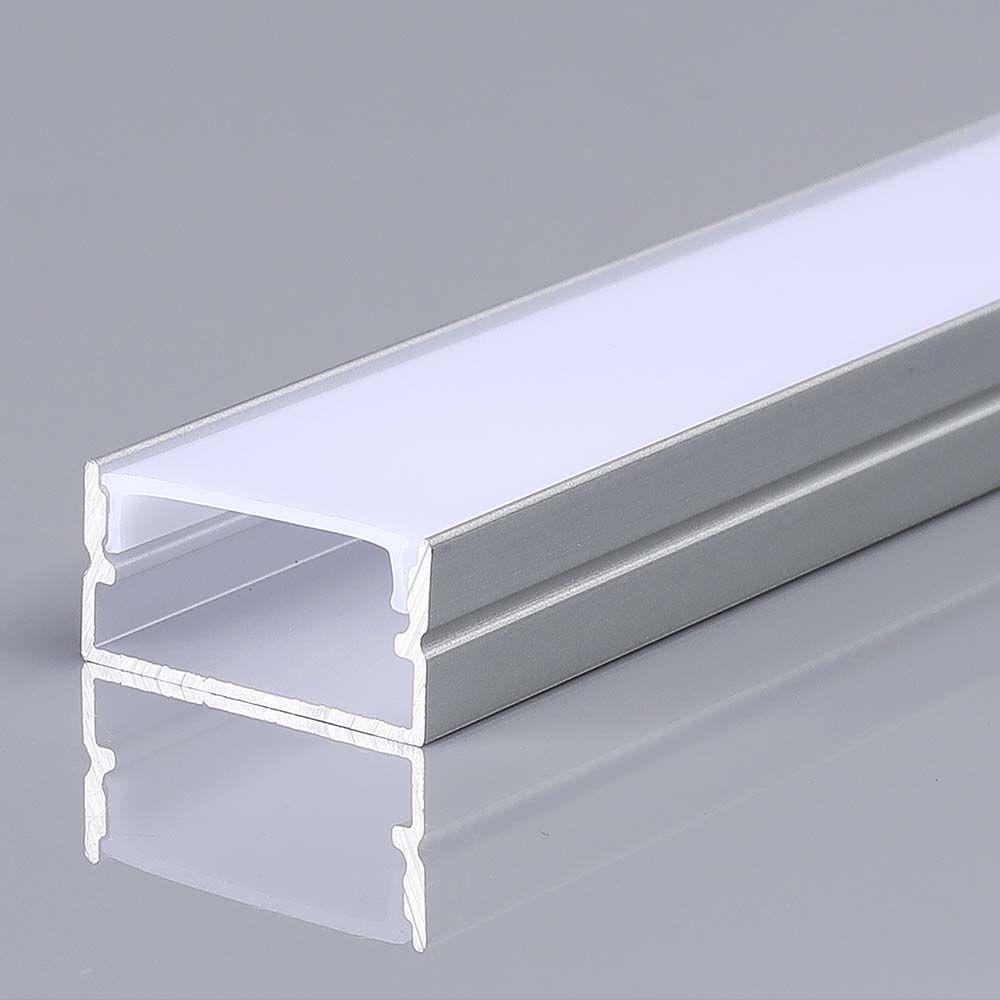 Profil Aluminiowy do paska LED na powierzchniowy, 2000x20x10mm, Klosz: Mleczny, Kolor: Aluminium , VTAC, SKU 23174