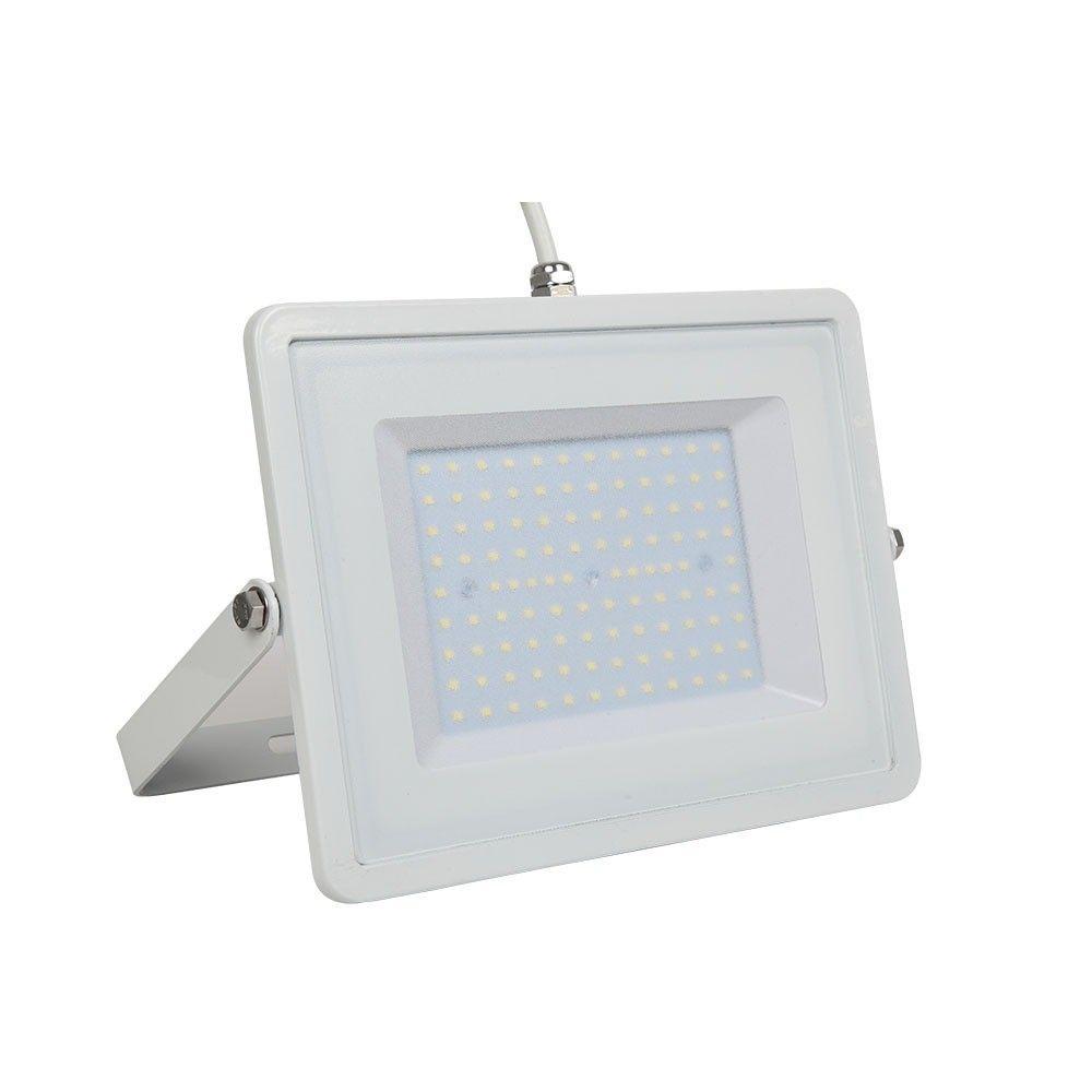 100W Naświetlacz LED SMD Slim, Barwa: 3000K, Obudowa: Biała      , VTAC, SKU 5970