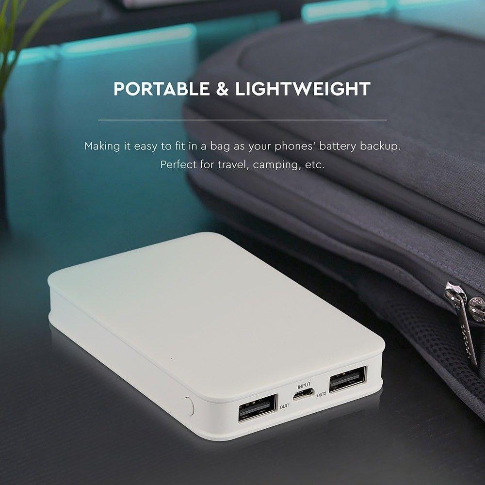 Power Bank, 5000mAh/18.5wh, 5V, Biały, VTAC, SKU 8191