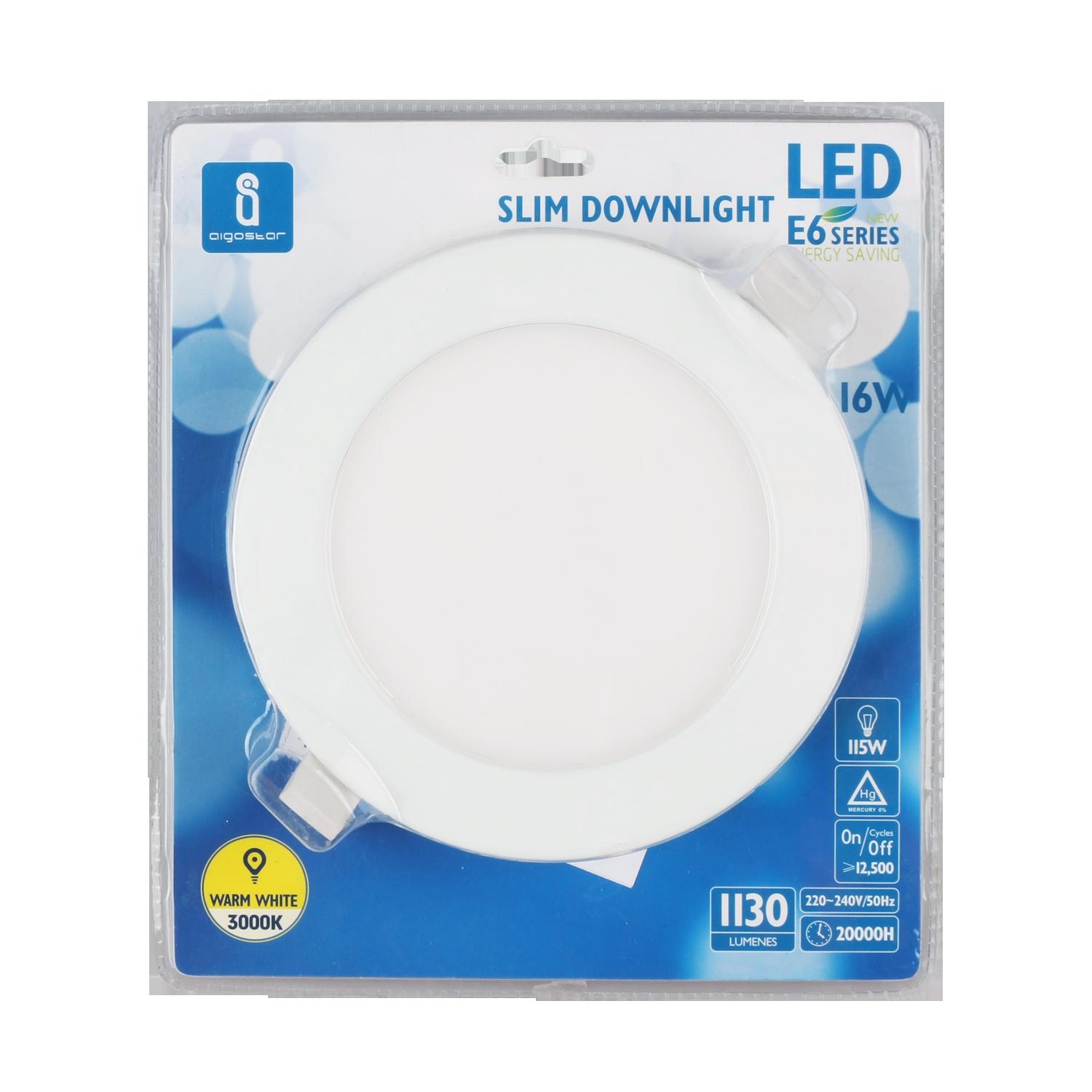 E6 LED Flush-mounted Round Downlight 12W White Light