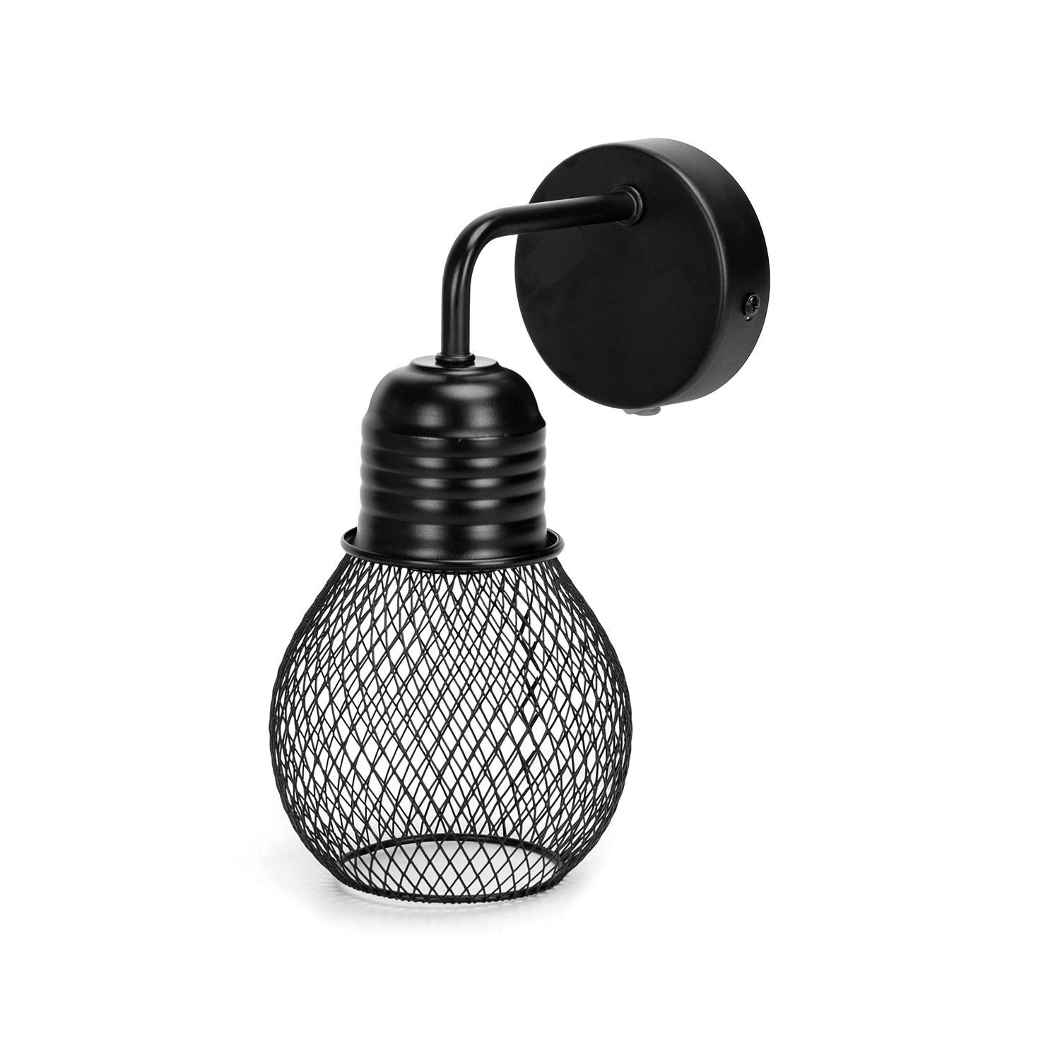 Metal wall light black (without light source) E27