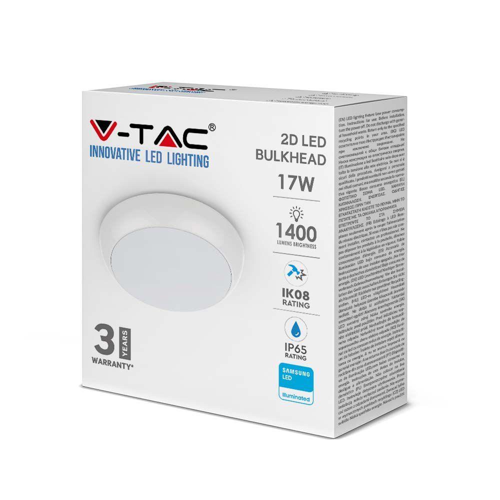 17W Plafon LED (Zasilanie awaryjne), Chip SAMSUNG, Barwa:4000K, VTAC, SKU 21806